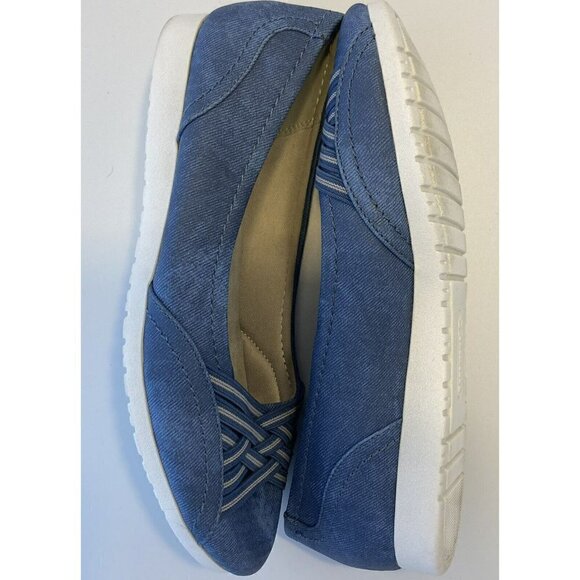 Baretraps Womens Pralies Blue White Slip On Comfort Ballet Wedge Flats Shoes-7M - Picture 5 of 13